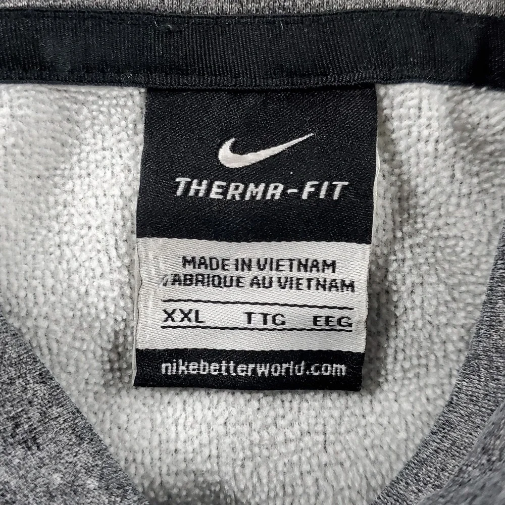 Nike Therma-FIT Hoodie XXL Gray Pullover‎ Swoosh Athletic Sweatshirt
